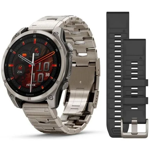 GARMIN FENIX® 8 – 47 MM, AMOLED SAPPHIRE, TITANIUM, ODVĚTRÁVANÝ TITANOVÝ NÁRAMEK 010-02904-40 - FENIX 8 47MM - ZNAČKY
