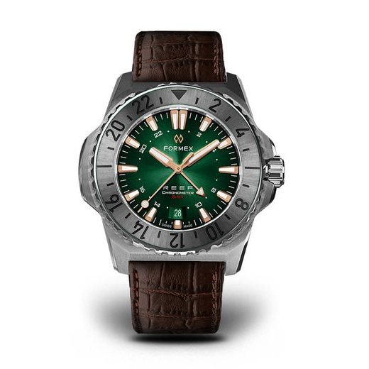 FORMEX REEF GMT AUTOMATIC CHRONOMETER GREEN DIAL WITH ROSE GOLD - REEF - ZNAČKY