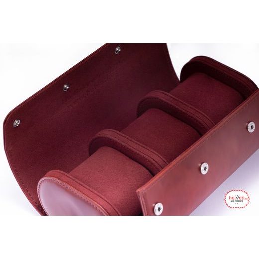 HELVETI LEATHER TRAVEL CASE (DARK BROWN) - WATCH BOXES - ACCESSORIES