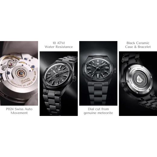 NIVADA GRENCHEN F77 BLACK CERAMIC METEORITE - F77 - ZNAČKY