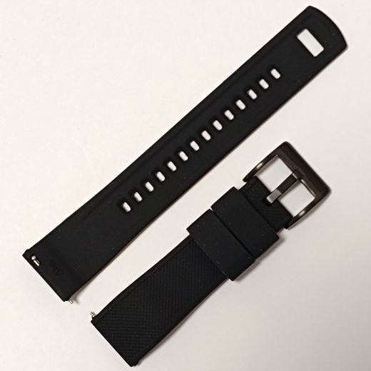 SILIKONOVÝ ŘEMÍNEK, ČERNÝ S ČERNOU SPONOU - STRAPS - ACCESSORIES