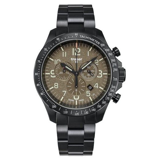 TRASER P67 OFFICER PRO CHRONOGRAPH KHAKI STEEL - HERITAGE - BRANDS