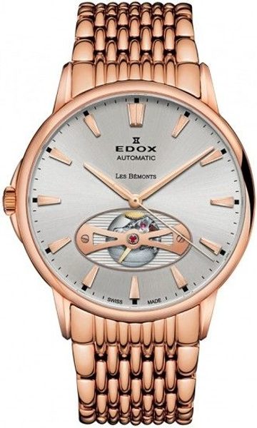 EDOX Les Bémonts Automatic Open Heart 85021-37RM-AIR + 5 let záruka, pojištění a dárek ZDARMA