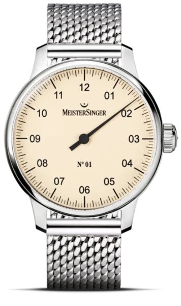 MeisterSinger N°01 AM3303 - Náramek z pletené oceli + 5 let záruka, pojištění a dárek ZDARMA