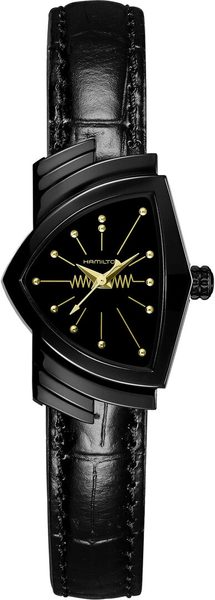 Hamilton Ventura Black & Gold S Quartz H24201730 + 5 let záruka, pojištění a dárek ZDARMA