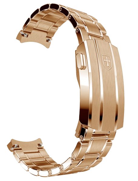 Levně Kovový náramek Biatec | PVD úprava růžové zlato - 20 mm - Nová generace