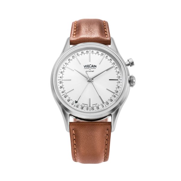 Vulcain Cricket President 39 mm - Silver - Brown Plain