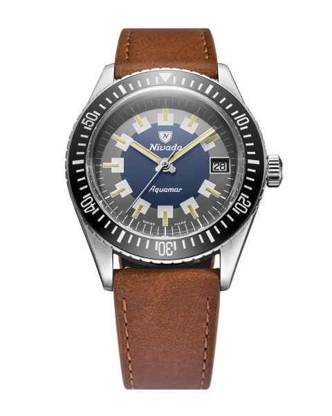 Levně Nivada Grenchen Aquamar Vintage - Brown Leather