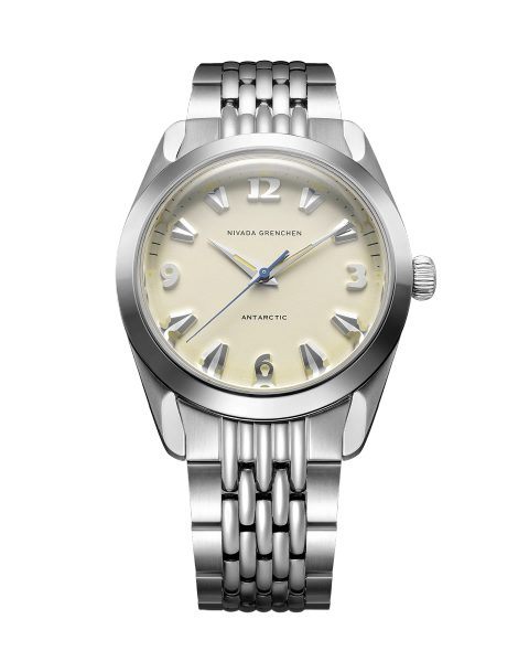 Levně Nivada Grenchen Antarctic 38 mm - Eggshell Beige Luminova - Beads of Rice