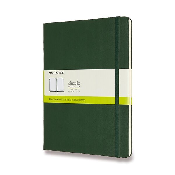 Zápisník Moleskine VÝBĚR BAREV - tvrdé desky - XL, čistý 1331/11191 - Zápisník Moleskine - tvrdé desky tm. zelený + 5 let záruka, pojištění a dárek ZDARMA