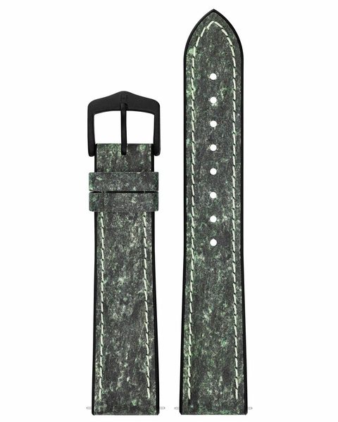 Řemínek Hirsch Stone - zelený - 19 mm - L – Standardní délka (doporučujeme) - 18 mm - Černá - thumb (1)