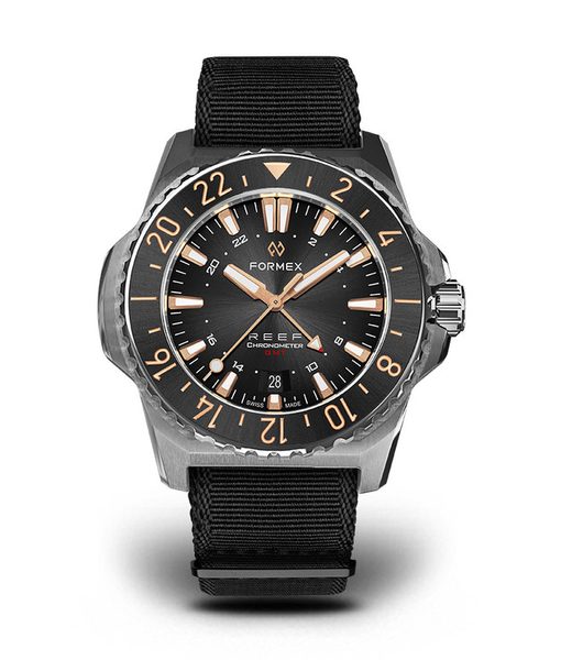 Levně Formex Reef GMT Automatic Chronometer Black Dial with Rose Gold + 5 let záruka, pojištění a dárek ZDARMA