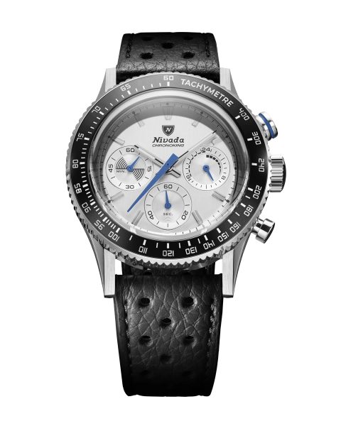 Levně Nivada Grenchen Chronoking Mecaquartz Racing Grey - Inter. Bezel - Black Racing Strap