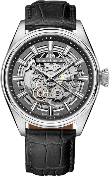 Levně Claude Bernard Proud Heritage Automatic Skeleton 85307-3C-GIN + 5 let záruka, pojištění a dárek ZDARMA