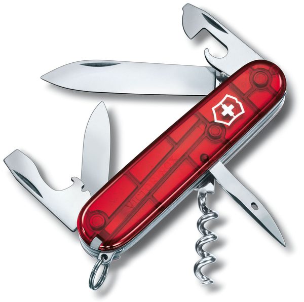 Levně Nůž Victorinox Spartan Red Transparent + 5 let záruka, pojištění a dárek ZDARMA