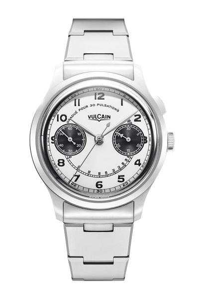 Vulcain Monopusher Heritage - Panda - Steel Bracelet