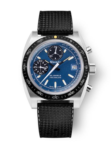 Levně Nivada Grenchen Autochron Blue Automatic - Rubber Tropic