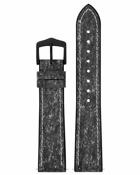 Řemínek Hirsch Stone - černý - 19 mm - L – Standardní délka (doporučujeme) - 18 mm - Černá - thumb (1)