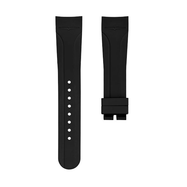 Řemínek Vulcain Rubber černý - 22 mm x 18 mm