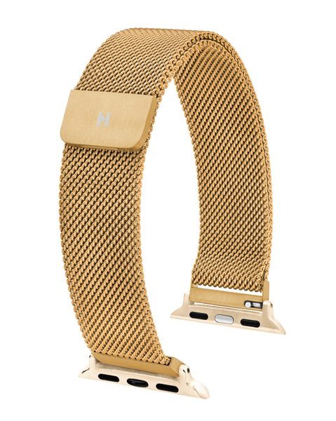 Levně Řemínek Hirsch Milanaise pro Apple Watch - zlatý - 20 mm