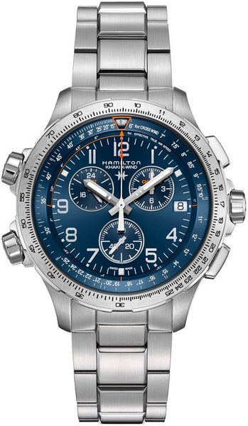 Hamilton Khaki Aviation X-Wind GMT Chrono Quartz H77922141 + 5 let záruka, pojištění a dárek ZDARMA