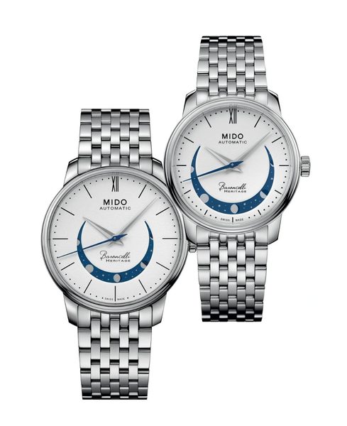 SET Mido Baroncelli Smiling Moon M027.407.11.010.01 a M027.207.11.010.01 + 5 let záruka, pojištění a dárek ZDARMA