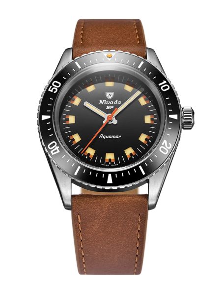 Levně Nivada Grenchen Aquamar Black - Brown Leather