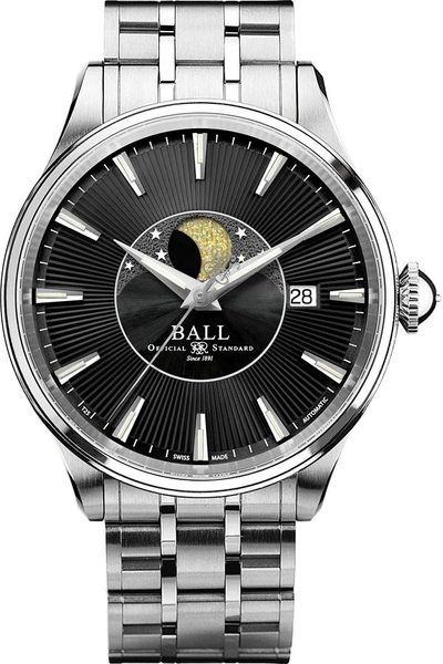 Levně Ball Trainmaster Moon Phase NM3082D-SJ-BK + 5 let záruka, pojištění a dárek ZDARMA