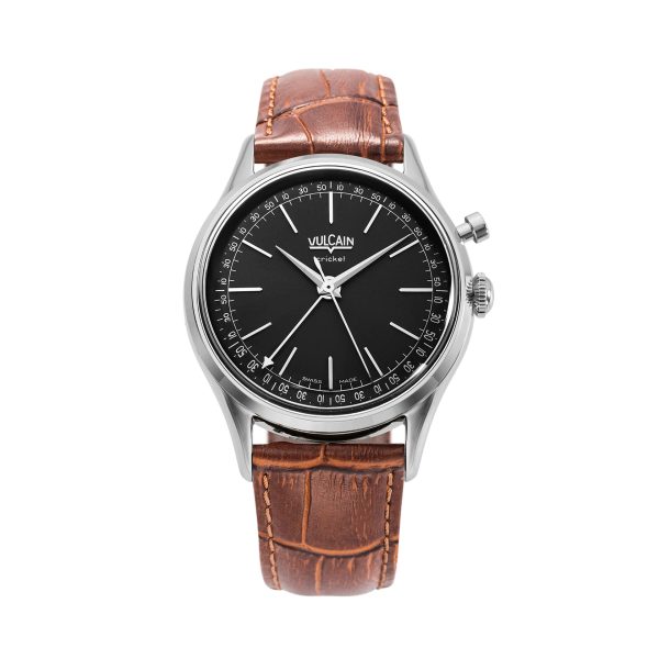 Vulcain Cricket President 39 mm - Black - Brown Alligator