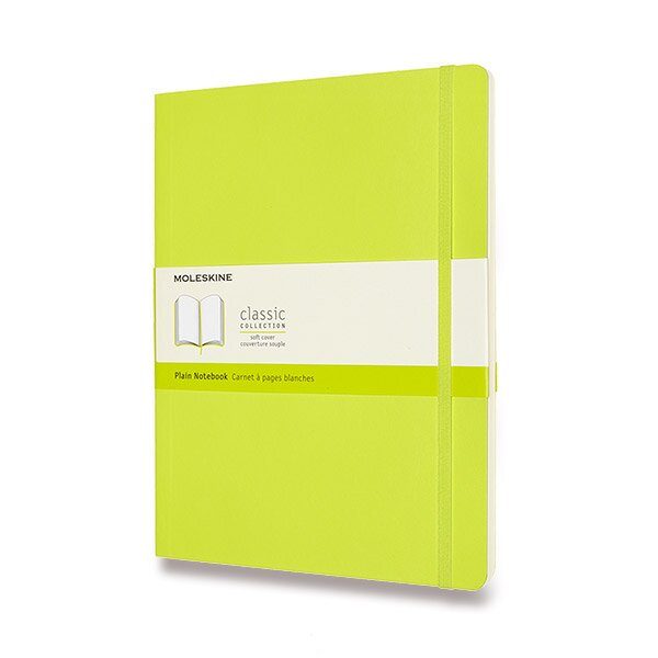 Zápisník Moleskine VÝBĚR BAREV - měkké desky - XL, čistý 1331/11291 - Zápisník Moleskine - měkké desky limetka + 5 let záruka, pojištění a dárek ZDARMA