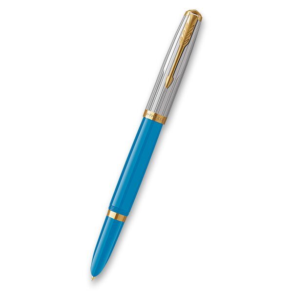 Levně Plnicí pero Parker 51 Premium Turquoise GT 1502/616907 - hrot M (střední) + 5 let záruka, pojištění a dárek ZDARMA