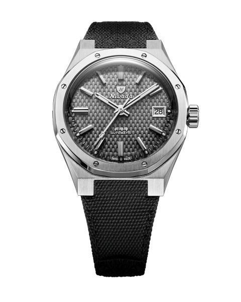 Levně Nivada Grenchen F77 SST Grey MK2 Date - 38 mm - Velcro Strap