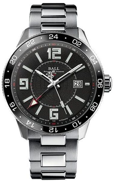 Levně Ball Engineer Master II Pilot GMT GM3090C-SAJ-BK + 5 let záruka, pojištění a dárek ZDARMA