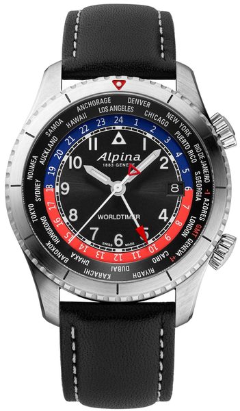 Alpina Startimer Pilot Quartz Worldtimer AL-255BRB4S26 + 5 let záruka, pojištění a dárek ZDARMA