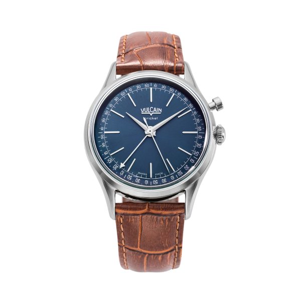 Vulcain Cricket President 39 mm - Blue - Brown Alligator