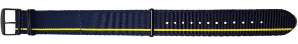 Traser řemen textilní NATO tmavě modro-žlutý - 24 mm