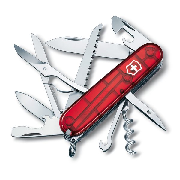 Nůž Victorinox Huntsman červená transparentní 1.3713.TB1 + 5 let záruka, pojištění a dárek ZDARMA