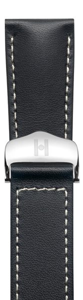 Řemínek Hirsch Voyager - černý, mat (bez spony) - 22 mm - L – Standardní délka (doporučujeme) - 18 mm