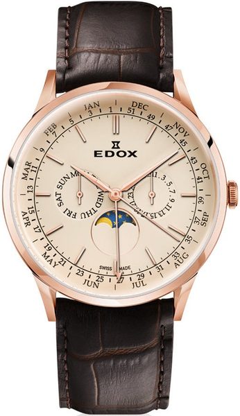 EDOX Les Vauberts Moonphase 40101-37RC-BEIR + 5 let záruka, pojištění hodinek ZDARMA