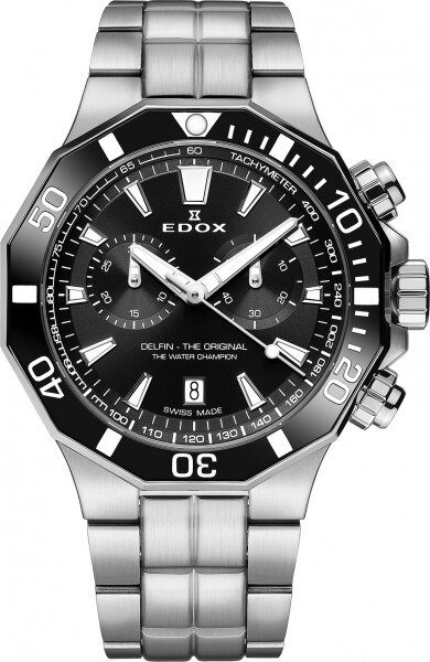 EDOX Delfin Quartz Chronograph 10112-3NM-NIN + 5 let záruka, pojištění a dárek ZDARMA