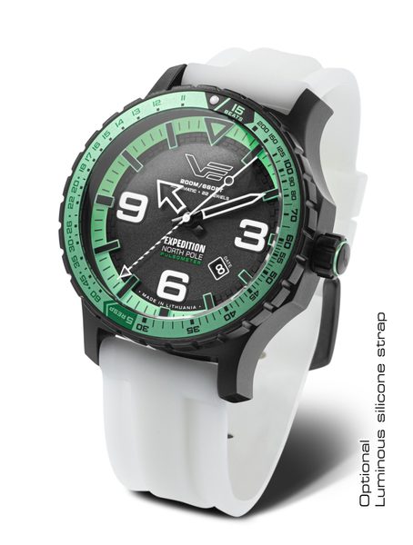 Vostok Europe Expedition North Pole Pulsometer Automatic Line YN55-597C731S - Bílý silikonový řemínek (luminiscenční) + 5 let záruka, pojištění a dárek ZDARMA