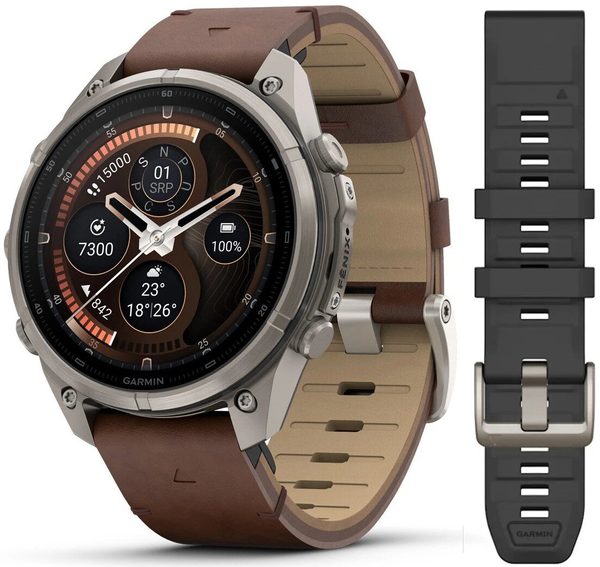 Garmin Fenix® 9 Pro inReach - 47 mm, Titanium s koženým řemínkem Walnut 010-04336-41 + 5 let záruka a dárek ZDARMA