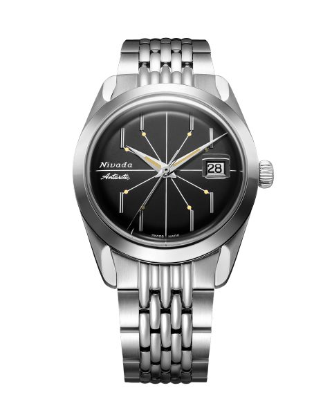Levně Nivada Grenchen Antarctic Spider Black 38 mm - Beads of Rice