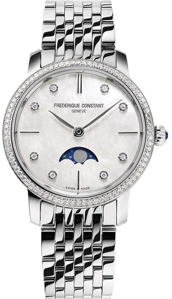 Levně Frederique Constant Slimline Ladies Moonphase Quartz FC-206MPWD1SD6B + 5 let záruka, pojištění a dárek ZDARMA