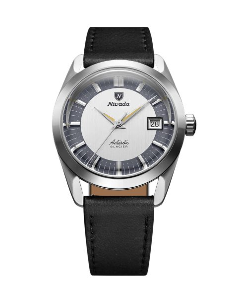 Levně Nivada Grenchen Antarctic Glacier 35 mm - Black leather