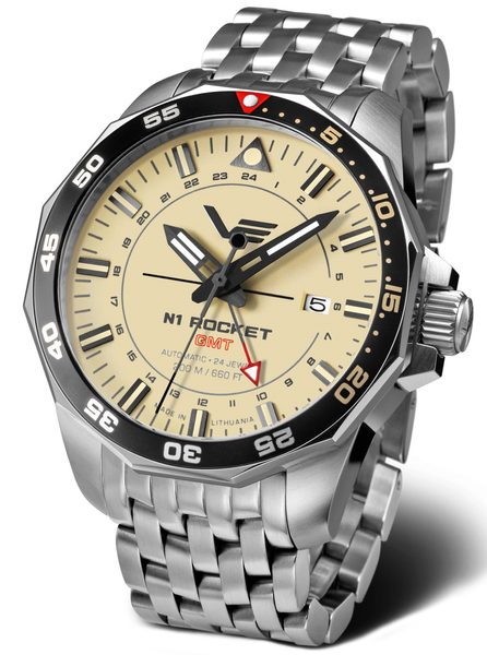 Vostok Europe N-1 Rocket Automatic GMT NH34-225A713B + 5 let záruka, pojištění a dárek ZDARMA