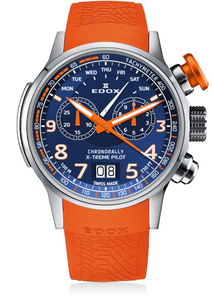 EDOX Chronorally Quartz Chronograph 38001-TINOCAO-BUO3 + 5 let záruka, pojištění a dárek ZDARMA