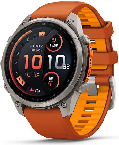Garmin Fenix® 9 Pro inReach - 47 mm, Titanium Autumn Orange/Spark 010-04336-01 + 5 let záruka a dárek ZDARMA