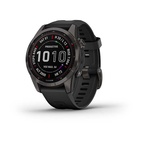 Levně Garmin Fenix 7S Sapphire Solar Titan Carbon Gray/ Black Silicone Band - 010-02539-25 + 5 let záruka, pojištění a dárek ZDARMA