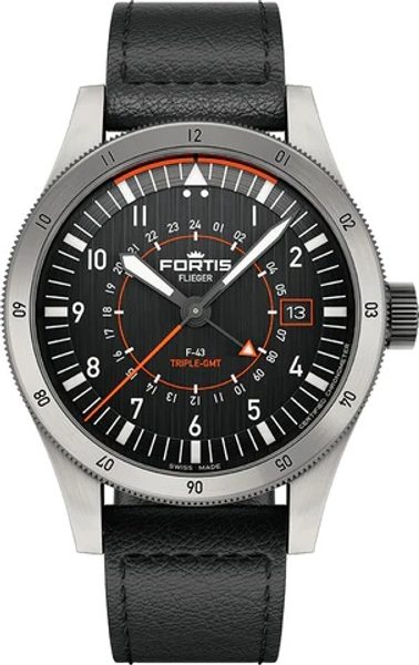 Levně Fortis Flieger F-43 Triple-GMT Original COSC F4260001 + 5 let záruka, pojištění a dárek ZDARMA